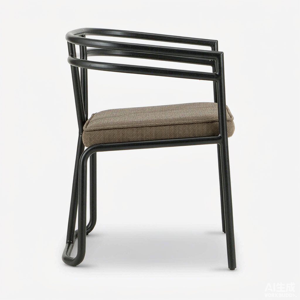Powder-coated metal dining chair with upholstered seat — FOB China & Vietnam